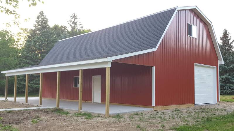 Gallery #6: 30'x48'x12' Gambrel style pole barn. 