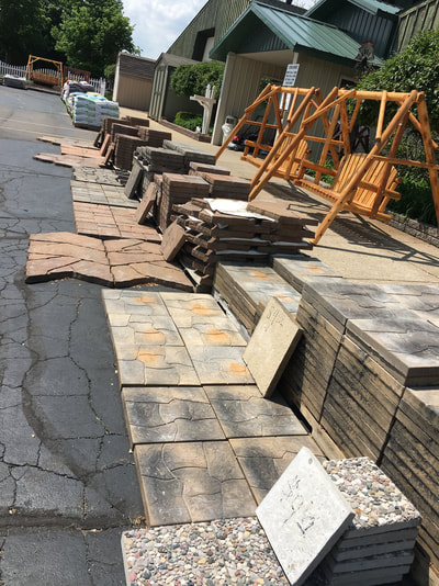 Variety of landscape patio stones