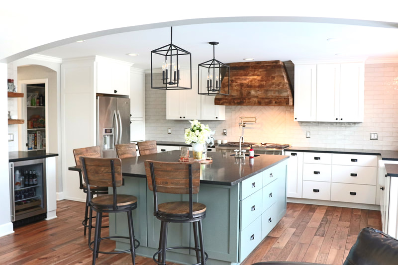 Gallery #7 - Semi-Custom Woodharbor Breeze Cabinetry white and sage green kitchen