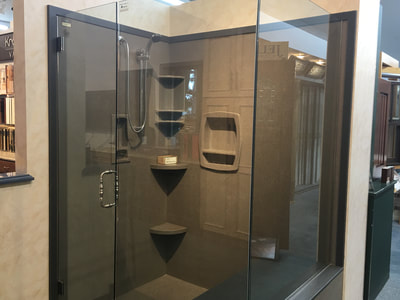 Custom glass shower enclosure
