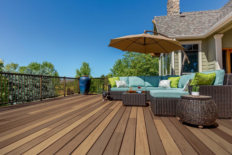 TimberTech Pro decking in Tigerwood and Pecan - Legacy Collection
