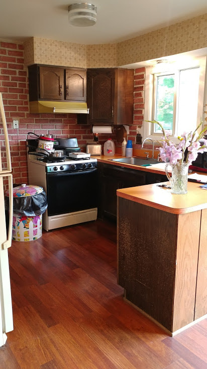 Kraftmaid cabinetry lyndale maple chai kitchen before 1 shelby