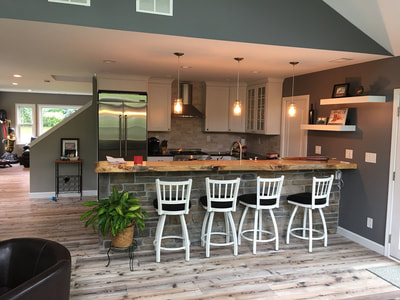 Gallery #25 - open concept kitchen remodel featuring Kraftmaid Vantage Cabinetry. 