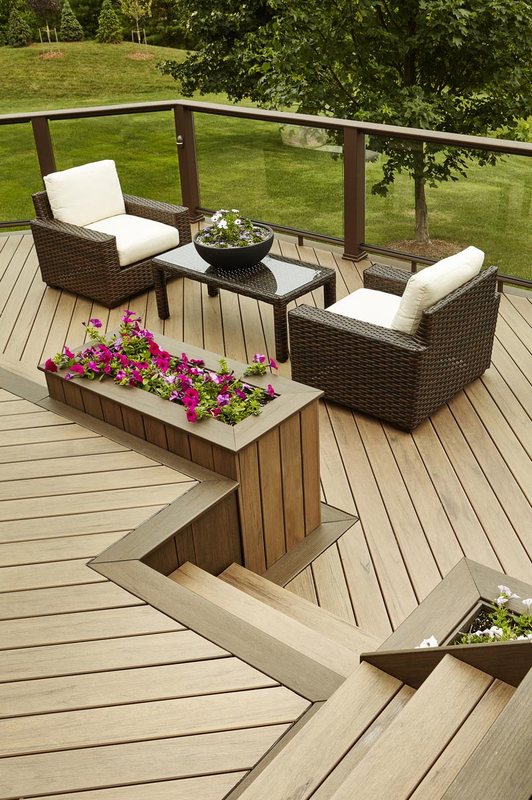 TimberTech Pro decking in Pecan and Mocha - Legacy Collection
