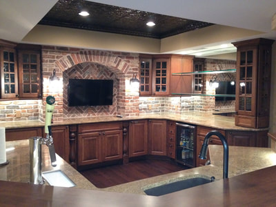 Gallery #6 - Custom Woodharbor Cabinetry basement bar kitchen