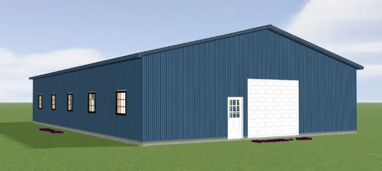 Pole barn Shed exterior rendering